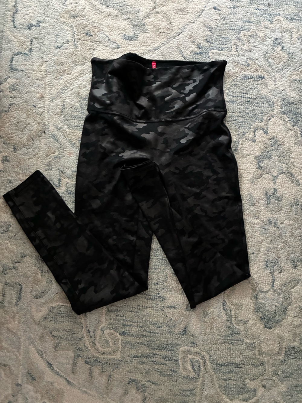 Spanx Faux Leather Camo Leggings